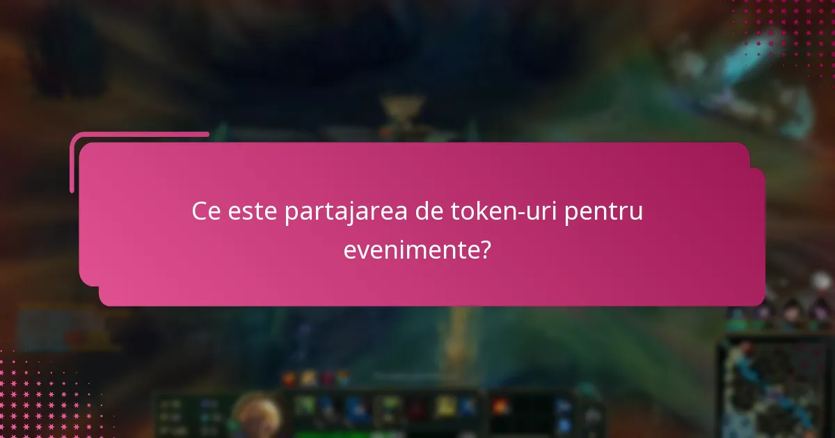 Ce linii directoare ar trebui urmate pentru partajarea de token-uri pentru evenimente?